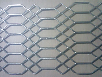 There is one piece of standard expanded metal mesh with rhombic and hexagon openings.